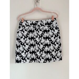 Mario Serrani Italy Womens Black White Floral Skort Mini Skort Size M